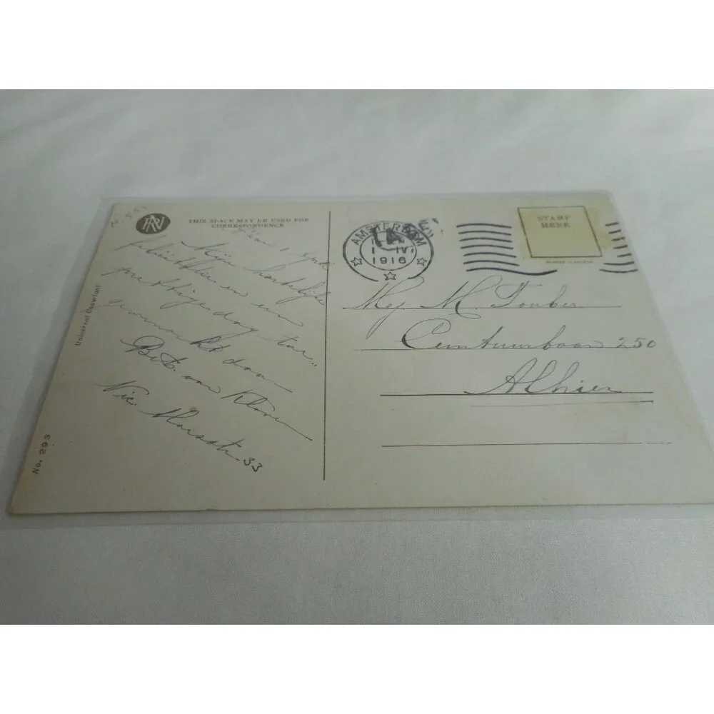 Vintage Postcard Children Grandma 1916 posted Amsterdam Once Upon a time...
